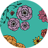 Bright Floral Groups On Blue